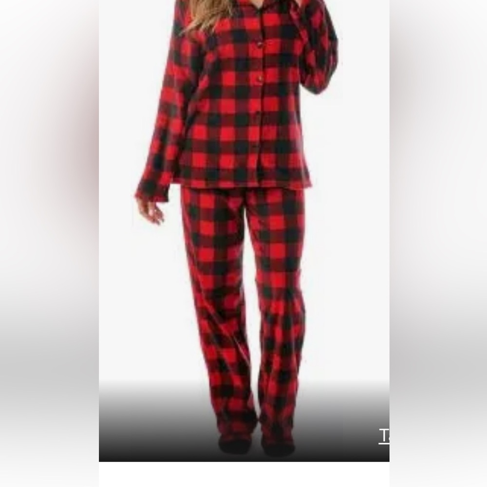 Woman’s Christmas Pajamas black & red checker soft & cozy.